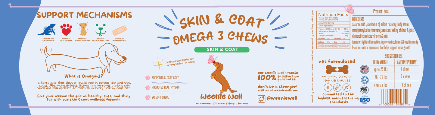 Skin & Coat Omega 3 Chews